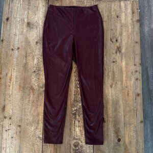 Express Faux Leather Maroon Women's Leggings M
